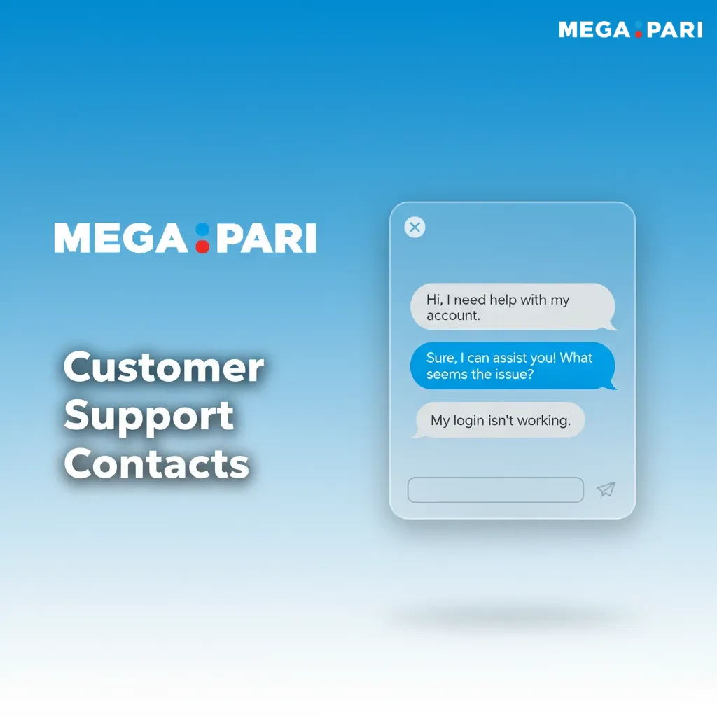 Customer support contacts for MegaPari Pakistan: 24/7 live chat, support@megapari.com, security@megapari.com, Help Centre