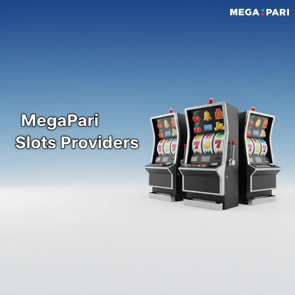 MegaPari slots providers graphic with logos and counts: Pragmatic Play, NetEnt, Play’n GO, and more; 120 providers.
