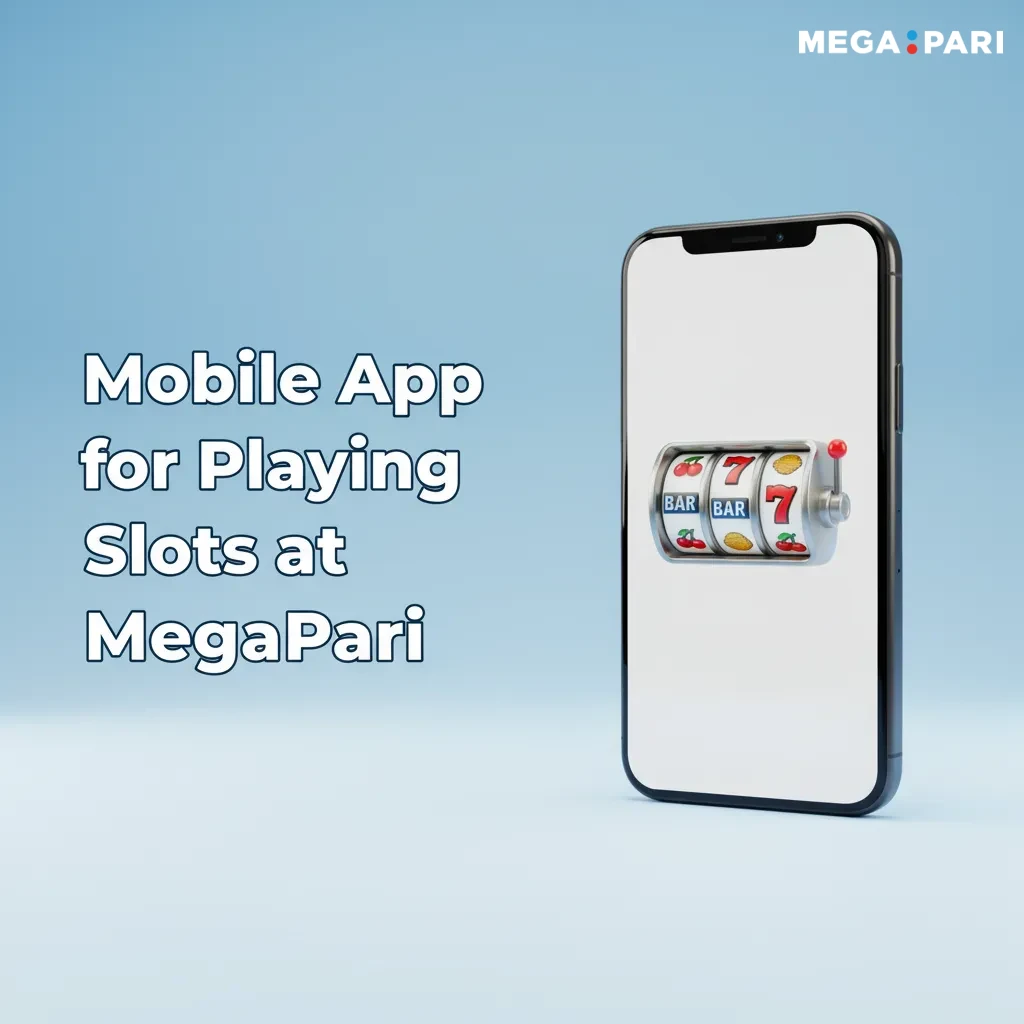 Smartphone showing MegaPari slots app with bottom menu, search and filters, slots grid, bet panel, and real-time balance.