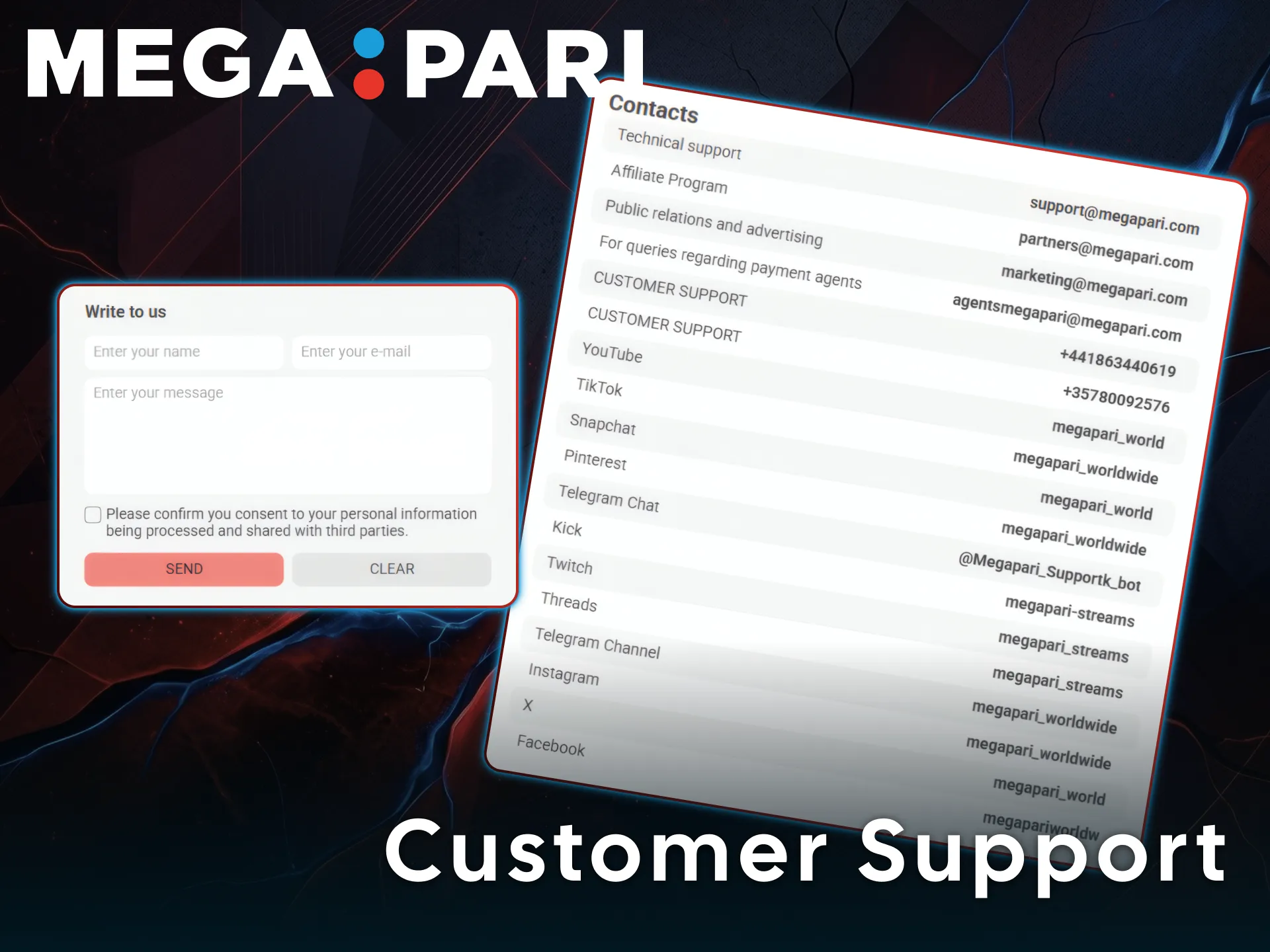 Contact customer support at MegaPari for quick assistance with betting issues.