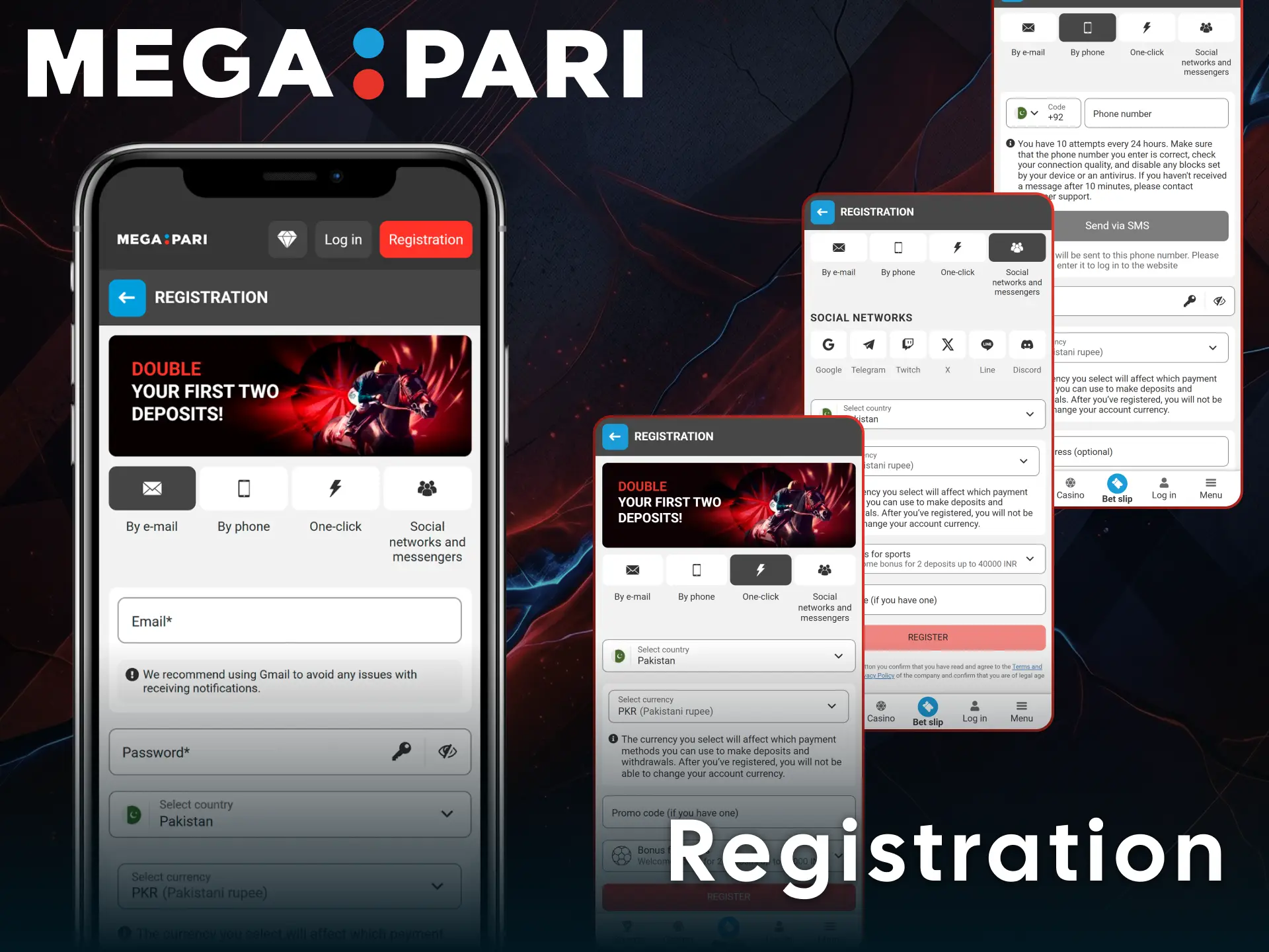 Complete your registration via MegaPari application to activate a new profile.