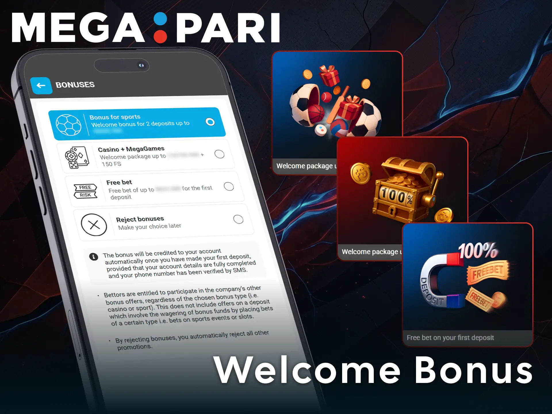 Claim a generous welcome bonus for newcomers in the MegaPari app.